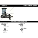 Order New Master Cylinder by CENTRIC PARTS - 130.40010 For Your Vehicle