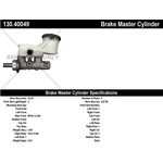 Order New Master Cylinder by CENTRIC PARTS - 130.40049 For Your Vehicle