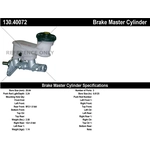 Order New Master Cylinder by CENTRIC PARTS - 130.40072 For Your Vehicle