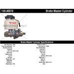 Order New Master Cylinder by CENTRIC PARTS - 130.40078 For Your Vehicle