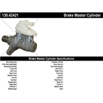 Order New Master Cylinder by CENTRIC PARTS - 130.42421 For Your Vehicle