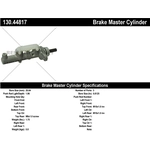 Order New Master Cylinder by CENTRIC PARTS - 130.44817 For Your Vehicle