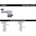 Order New Master Cylinder by CENTRIC PARTS - 130.48031 For Your Vehicle