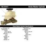 Order New Master Cylinder by CENTRIC PARTS - 130.51017 For Your Vehicle