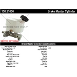 Order New Master Cylinder by CENTRIC PARTS - 130.51036 For Your Vehicle