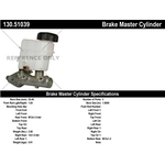 Order New Master Cylinder by CENTRIC PARTS - 130.51039 For Your Vehicle