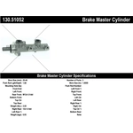 Order New Master Cylinder by CENTRIC PARTS - 130.51052 For Your Vehicle