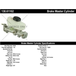 Order New Master Cylinder by CENTRIC PARTS - 130.61102 For Your Vehicle