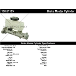 Order New Master Cylinder by CENTRIC PARTS - 130.61105 For Your Vehicle