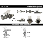 Order New Master Cylinder by CENTRIC PARTS - 130.61110 For Your Vehicle