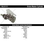Order New Master Cylinder by CENTRIC PARTS - 130.61111 For Your Vehicle