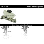 Order New Master Cylinder by CENTRIC PARTS - 130.61117 For Your Vehicle
