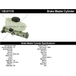 Order New Master Cylinder by CENTRIC PARTS - 130.61118 For Your Vehicle
