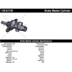 Order New Master Cylinder by CENTRIC PARTS - 130.61130 For Your Vehicle