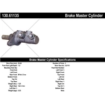 Order New Master Cylinder by CENTRIC PARTS - 130.61135 For Your Vehicle