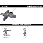 Order New Master Cylinder by CENTRIC PARTS - 130.61141 For Your Vehicle