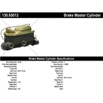 Order New Master Cylinder by CENTRIC PARTS - 130.65012 For Your Vehicle