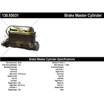 Order New Master Cylinder by CENTRIC PARTS - 130.65031 For Your Vehicle