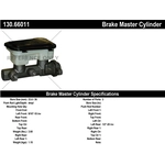 Order New Master Cylinder by CENTRIC PARTS - 130.66011 For Your Vehicle