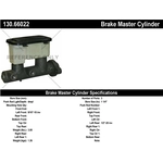 Order New Master Cylinder by CENTRIC PARTS - 130.66022 For Your Vehicle
