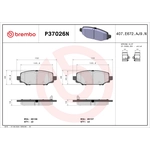 Order Rear Ceramic Pads by BREMBO - P37026N For Your Vehicle