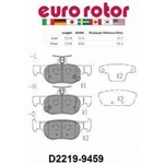 Order EUROROTOR - ID2219 - Rear Ceramic Pads For Your Vehicle
