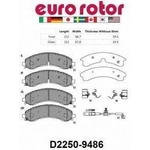 Order Plaquette arrière en céramique par EUROROTOR - ID2250HS For Your Vehicle