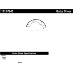 Order Rear Parking Brake Shoes by CENTRIC PARTS - 111.07940 For Your Vehicle