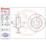 Order Rear Premium Rotor by BREMBO - 08.9441.11 (1 Qty) For Your Vehicle