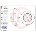 Order Rear Premium Rotor by BREMBO - 08.A708.11 For Your Vehicle
