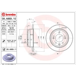 Order Rear Premium Rotor by BREMBO - 08.A869.11 For Your Vehicle