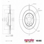 Order Rear Premium Rotor by EUROROTOR - VO955 For Your Vehicle