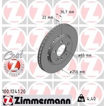 Order Rear Premium Rotor (Pack of 2) by ZIMMERMANN - 100.1241.20 For Your Vehicle