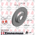Order Rear Premium Rotor (Pack of 2) by ZIMMERMANN - 100.3309.20 For Your Vehicle