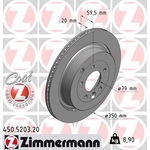 Order Rear Premium Rotor (Pack of 2) by ZIMMERMANN - 450.5203.20 For Your Vehicle