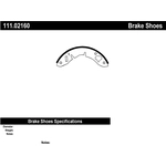 Order Rear Premium Shoes by CENTRIC PARTS - 111.02160 For Your Vehicle