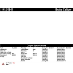 Order Étrier arrière droit reconditionné avec matériel de CENTRIC PARTS - 141.51641 For Your Vehicle