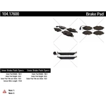 Order Plaquettes arrières semi-métallique de qualité supérieur par CENTRIC PARTS - 104.17600 For Your Vehicle
