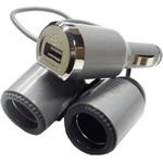 Order iLINK - 711 - 12V/24V Twin Socket Plug-in Ext Cord With USB Port For Your Vehicle