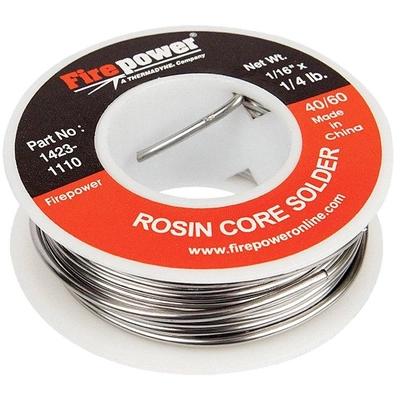 0.062" x 4 oz. 40/60 Electrical Repair Rosin Flux Core Solder by FIRE POWER - 1423-1110 pa1