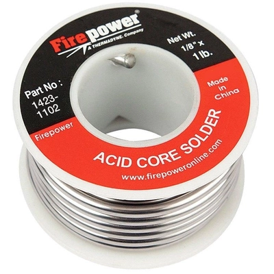 0.125" x 16 oz. Silver Bearing Non-Electrical Repair Acid Flux Core Solder by FIRE POWER - 1423-1102 pa1