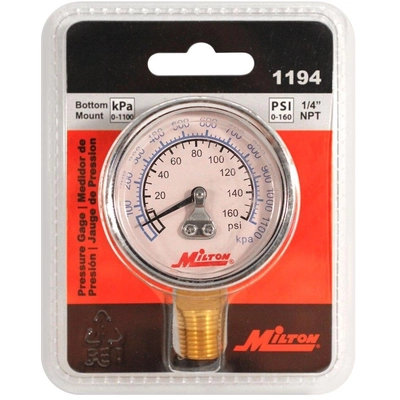 0-160 psi 1/4" Pressure Gauge by MILTON INDUSTRIES INC - 1194 pa2