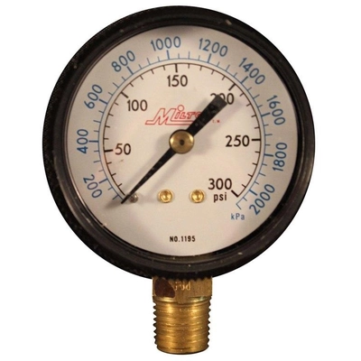 0-300 psi 1/4" High Pressure Bottom Mount Gauge by MILTON INDUSTRIES INC - 1195 pa1