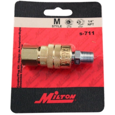 1/4" M-Style 40 CFM Quick Coupler Body/Plug Kit, 10 Pieces (Pack of 10) by MILTON INDUSTRIES INC - 711 pa1