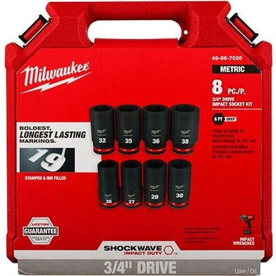 3/4" Drive Metric 6-Point Deep Impact Socket Set (8 Pieces) by MILWAUKEE - 49-66-7020 pa2