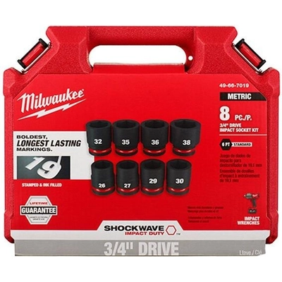 3/4" Drive Metric 6-Point Standard Impact Socket Set (8 Pieces) by MILWAUKEE - 49-66-7019 pa2