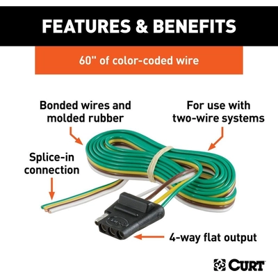 4-Way Flat Wiring Connector by CURT MANUFACTURING - 58040 pa4