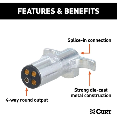 4-Way Round Wiring Connector by CURT MANUFACTURING - 58060 pa10