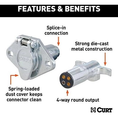 4-Way Round Wiring Connector by CURT MANUFACTURING - 58671 pa9