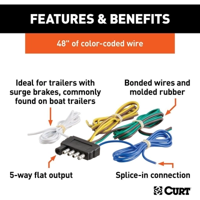 5-Way Flat Bonded Wiring Connector by CURT MANUFACTURING - 58541 pa5